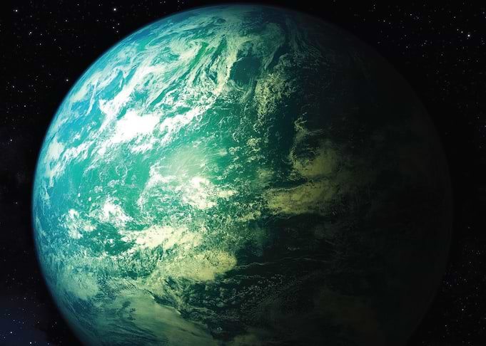 Exoplanet with Green and Blue Atmosphere