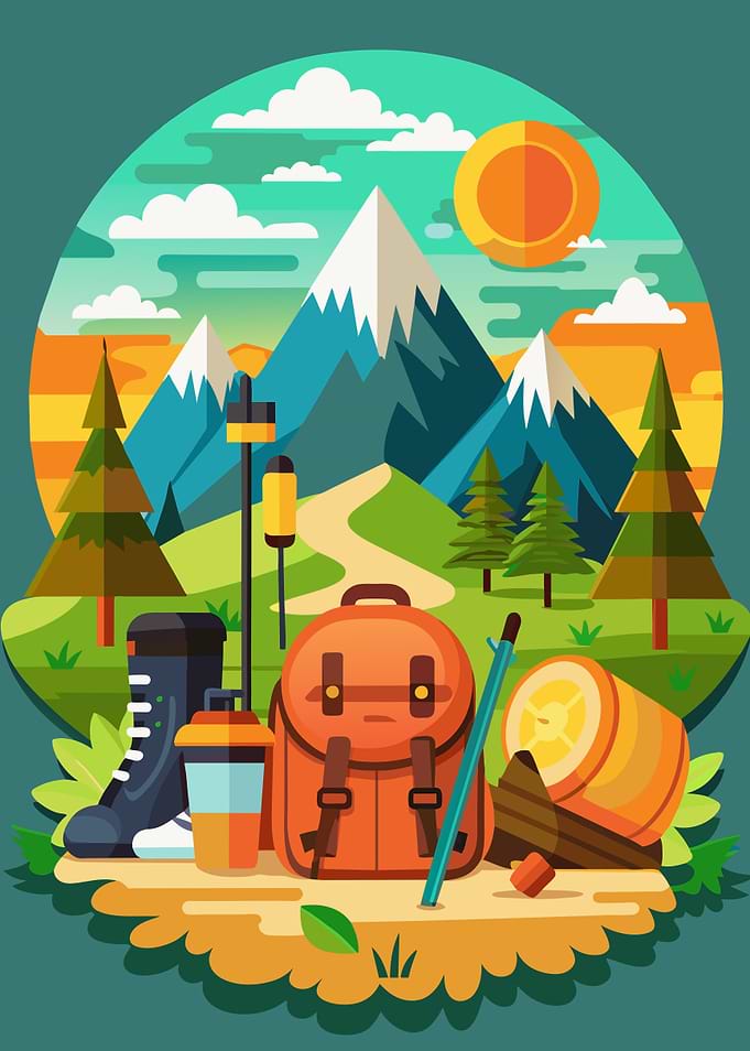 Hiking Adventure Illustration
