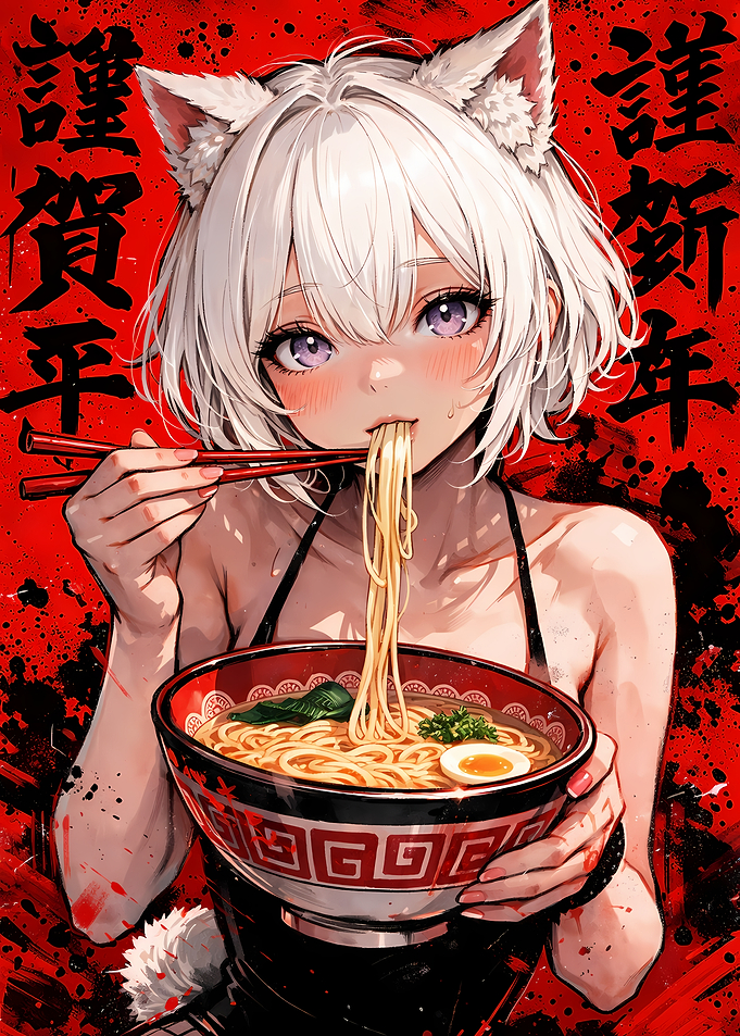 Anime Girl Eating Ramen