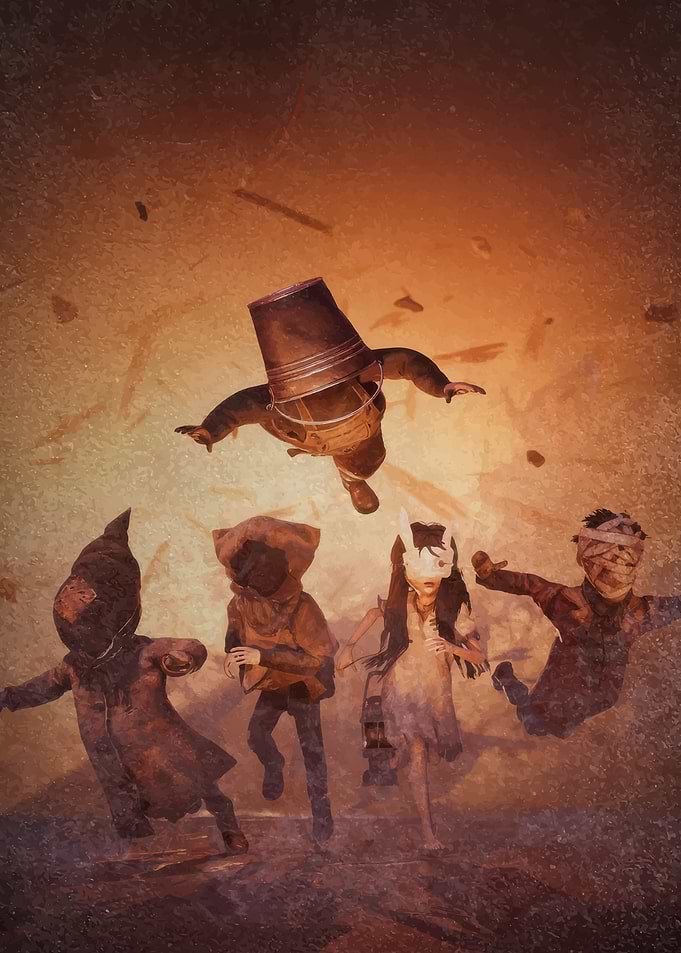 Children in Masks and Bucket Hat