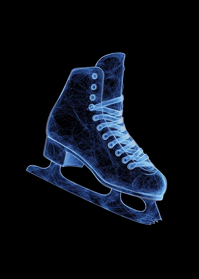 Blue Ice Skate Illustration
