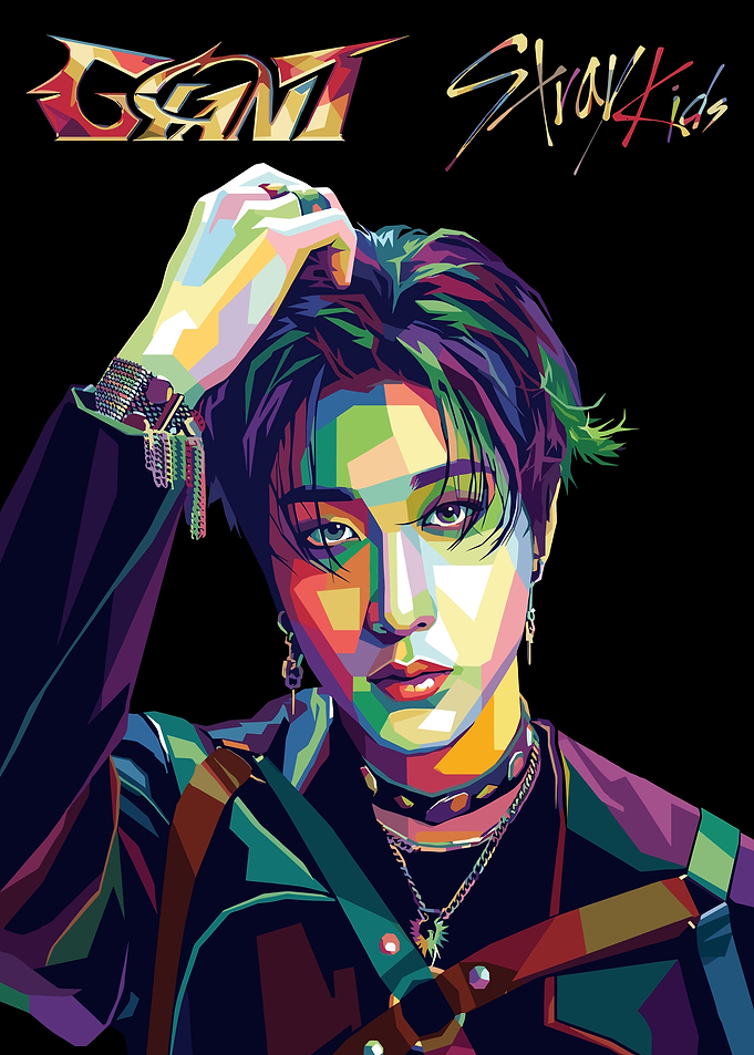 Stray Kids Pop Art Portrait