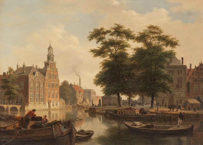 Canal scene with buildings and boats