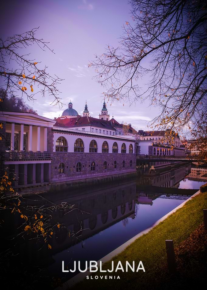 Ljubljana Riverfront in Autumn