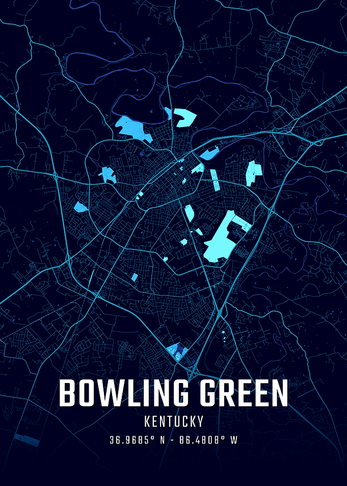 Bowling Green Kentucky Midnight City Map