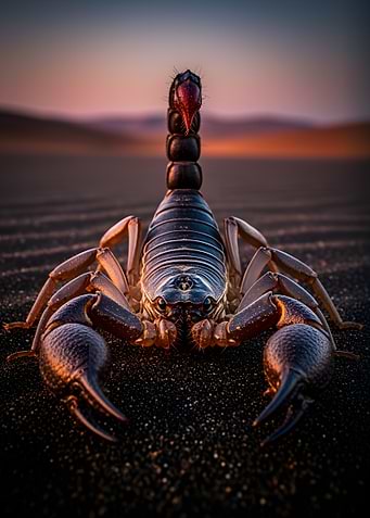 Scorpion in the Desert Sunset