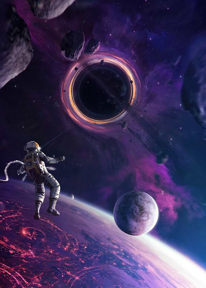 Astronaut near a black hole
