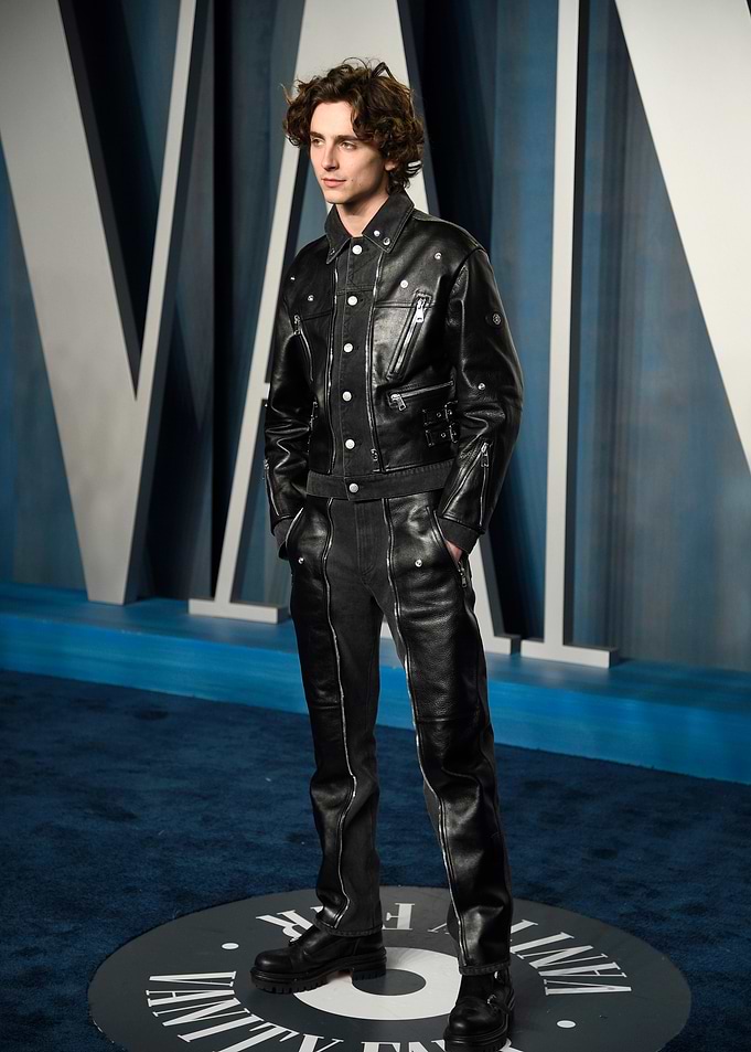Timothée Chalamet in Leather Outfit