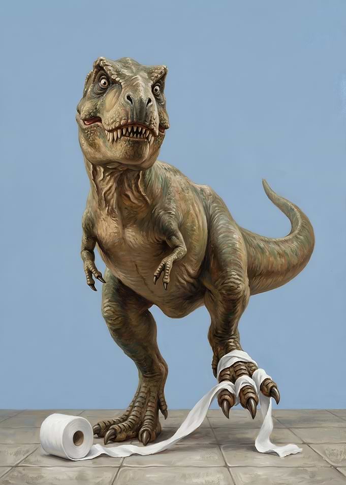 T-Rex with Toilet Paper