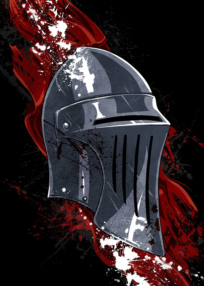 Knight's Helmet with Blood Splatter