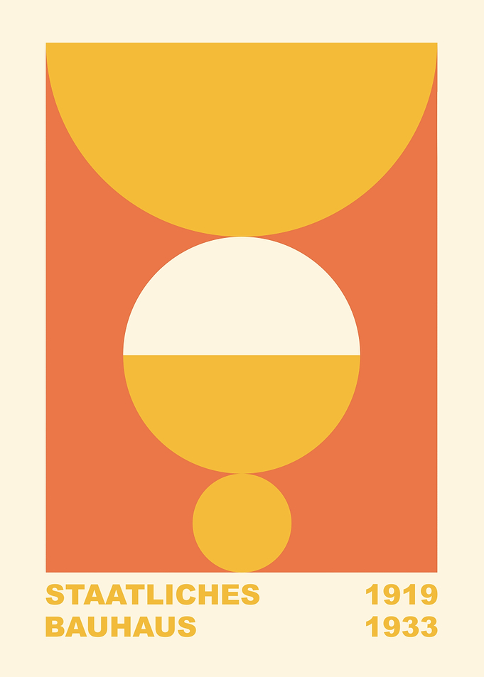 Bauhaus Poster with Geometric Shapes