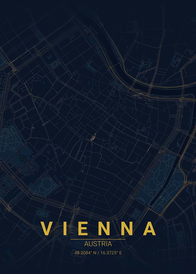 Vienna City Map Art