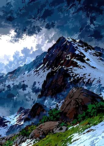 Stormy Mountain Landscape