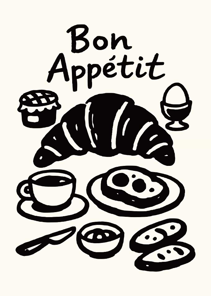 Bon Appetit Breakfast Poster