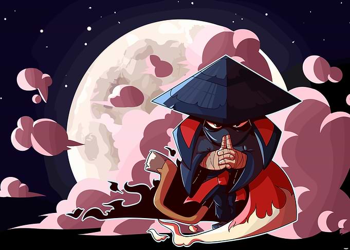 Ninja in front of the moon