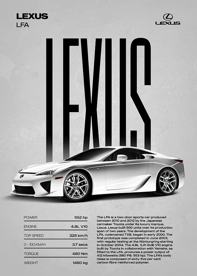 Lexus LFA Car Poster