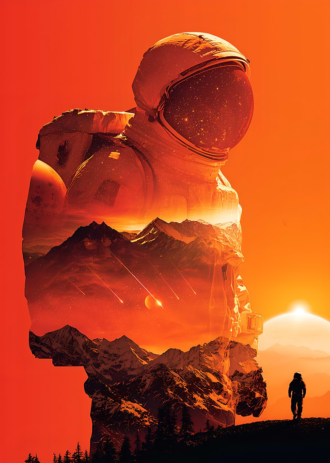 Astronaut in a Cosmic Landscape