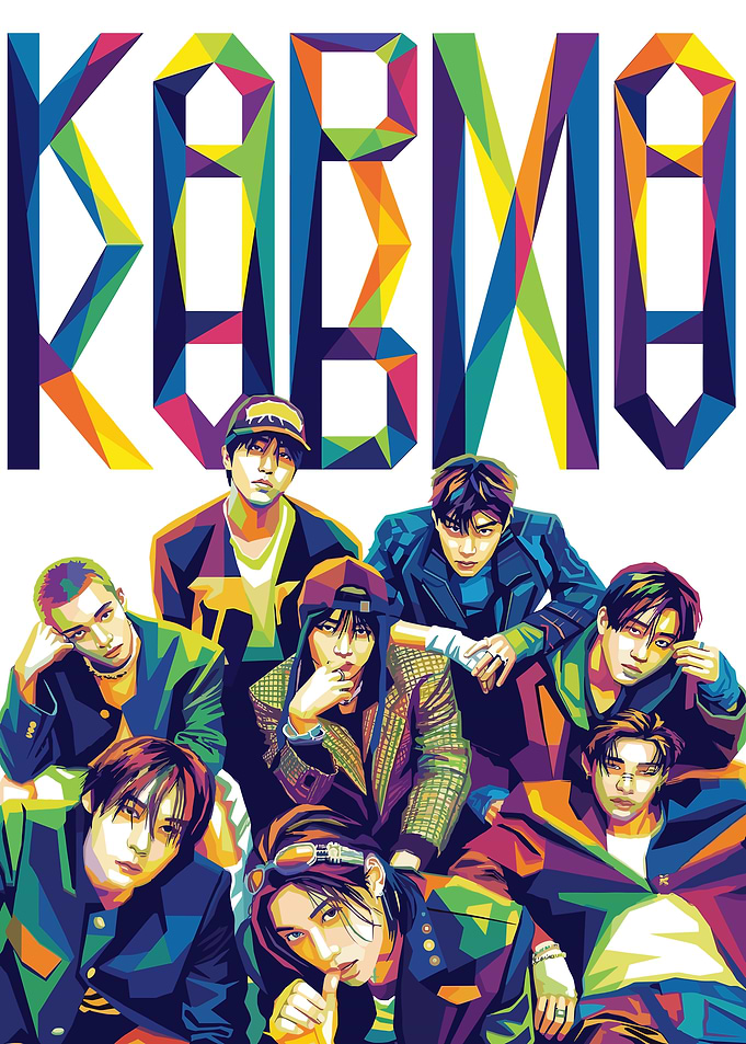 K-Pop Group in Pop Art Style