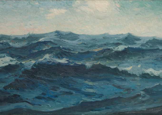 Rough Seas Under a Cloudy Sky