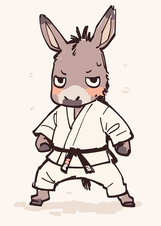 Cute Donkey Karateka