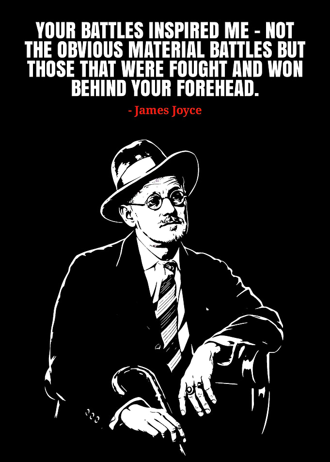 James Joyce Quote with Portrait