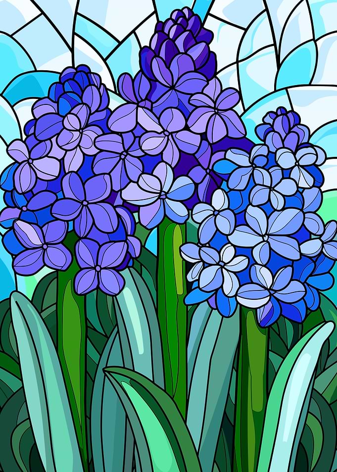 Stained Glass Hyacinths