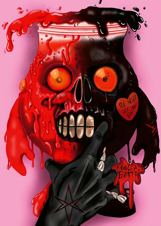 Kool-Aid Man Skull with Dripping Liquid