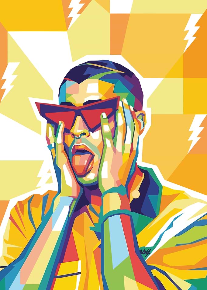 Bad Bunny Pop Art Portrait
