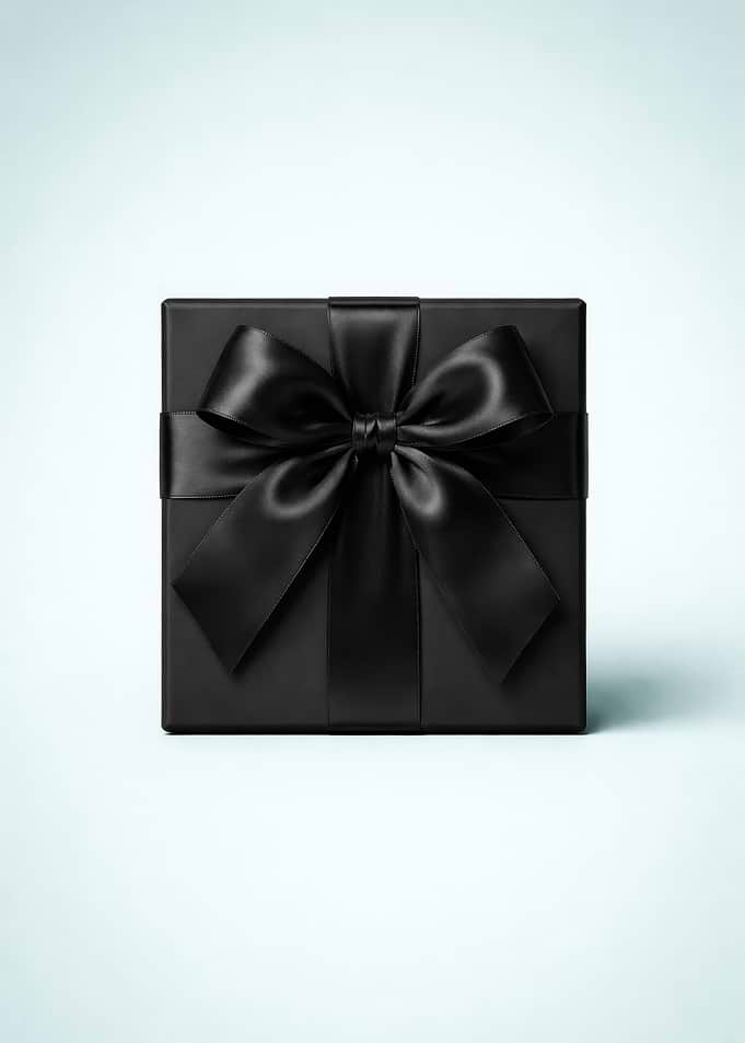 Black Gift Box with Ribbon