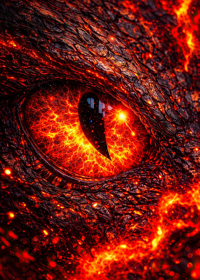 Fiery Dragon Eye Close-up