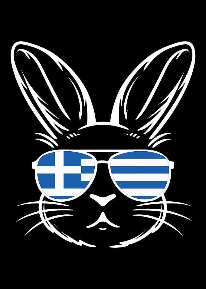 Greek Flag Sunglasses Bunny