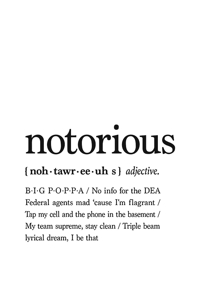 Notorious definition with lyrics