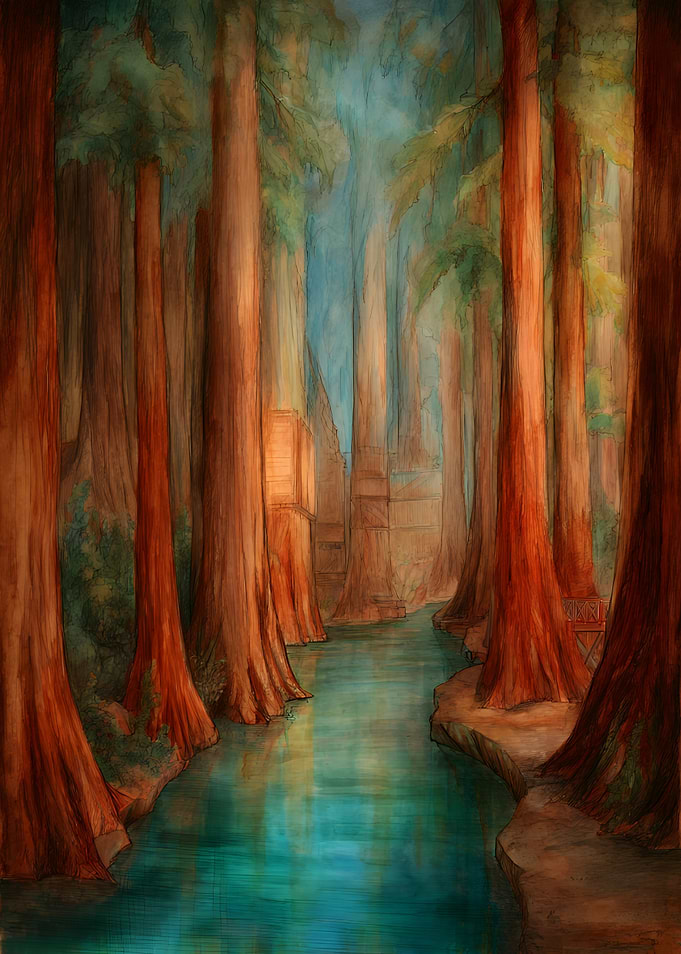 Calm Redwood River