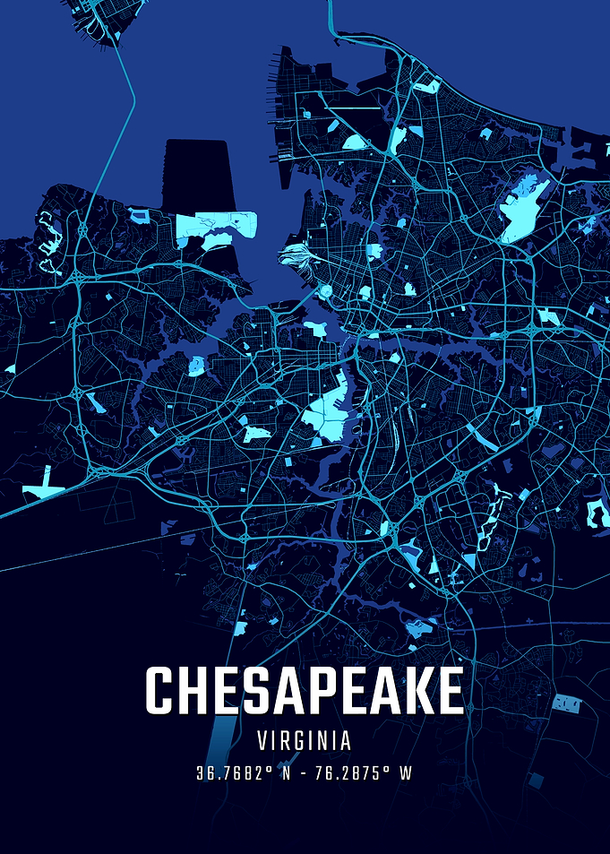 Chesapeake Virginia Midnight City Map
