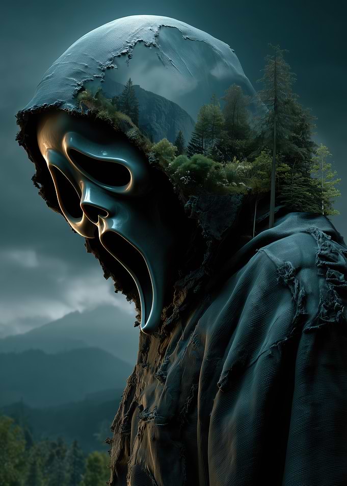 Ghostface with Forest Landscape