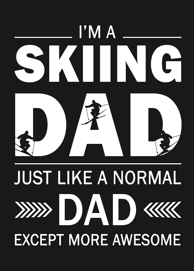 Skiing Dad Funny Text Art