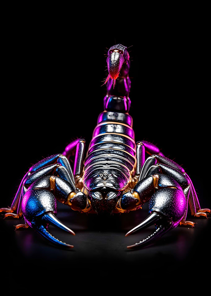 Scorpion with Neon Lighting