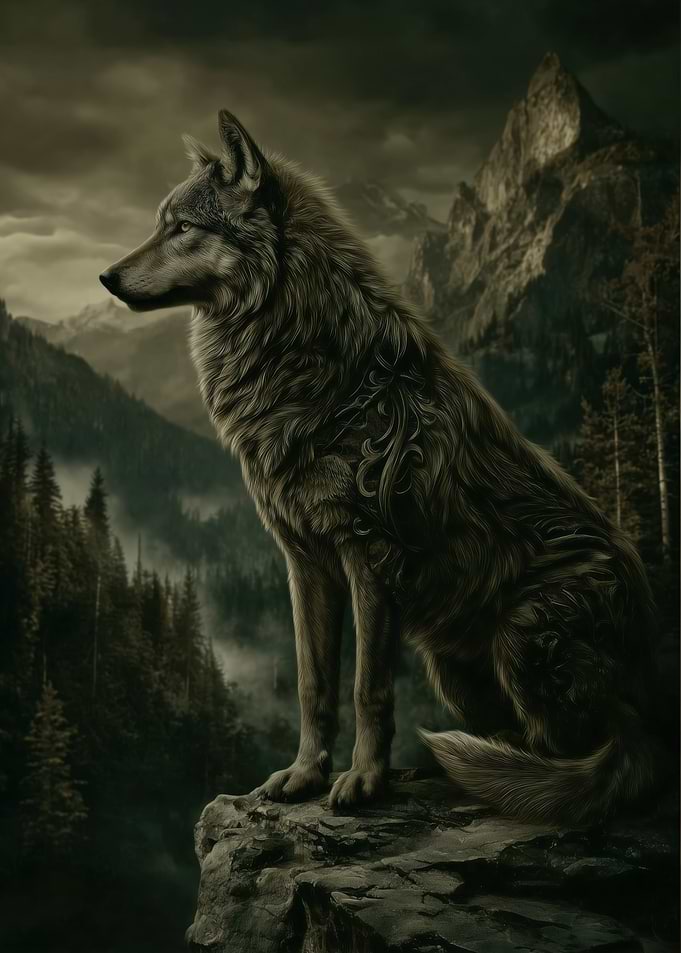 Wolf on a Cliff