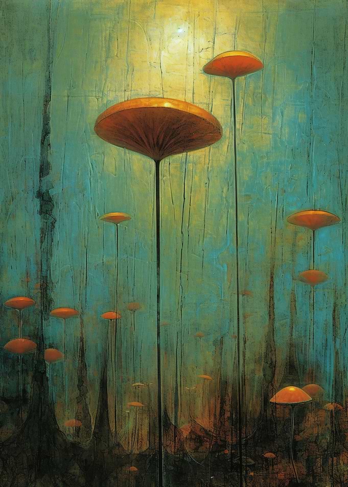 Surreal Mushroom Forest