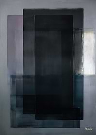 Midnight Slate Color Field Abstract Painting