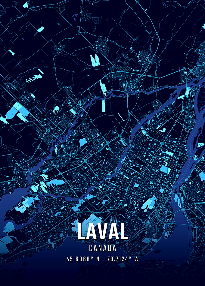 Laval Canada Midnight City Map