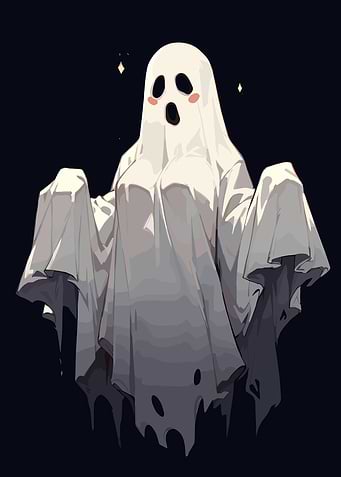 Cute Ghost with Blushing Cheeks