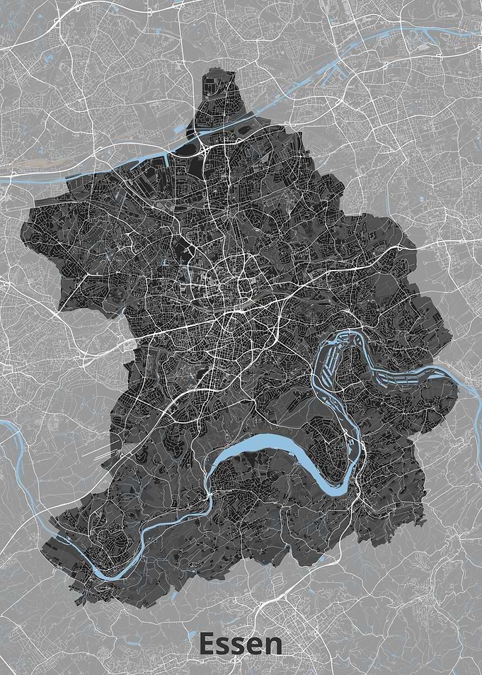 Map of Essen, Germany