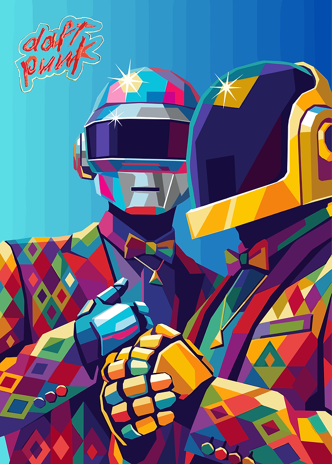 Daft Punk Pop Art Portrait