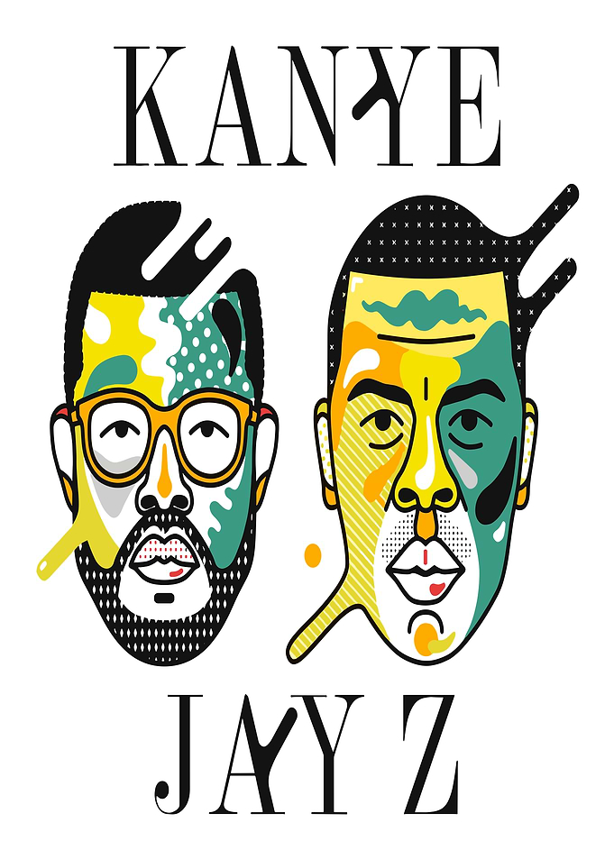 Kanye and Jay Z Pop Art Portrait