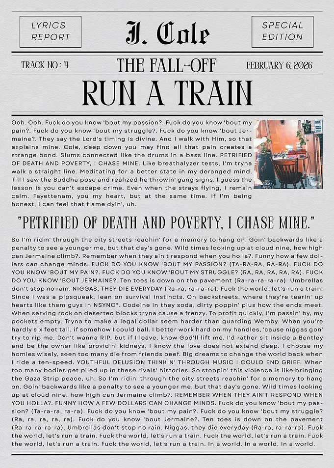 J. Cole Run A Train