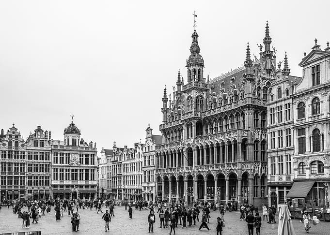 Grand Place Brussels in Black and White