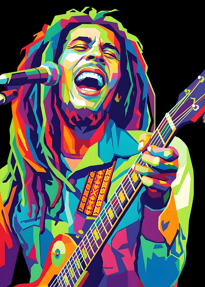 Bob Marley Playing Guitar