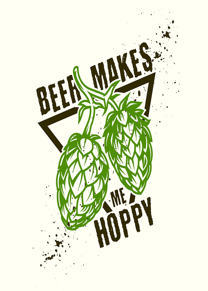Beer Makes Me Hoppy Illustration