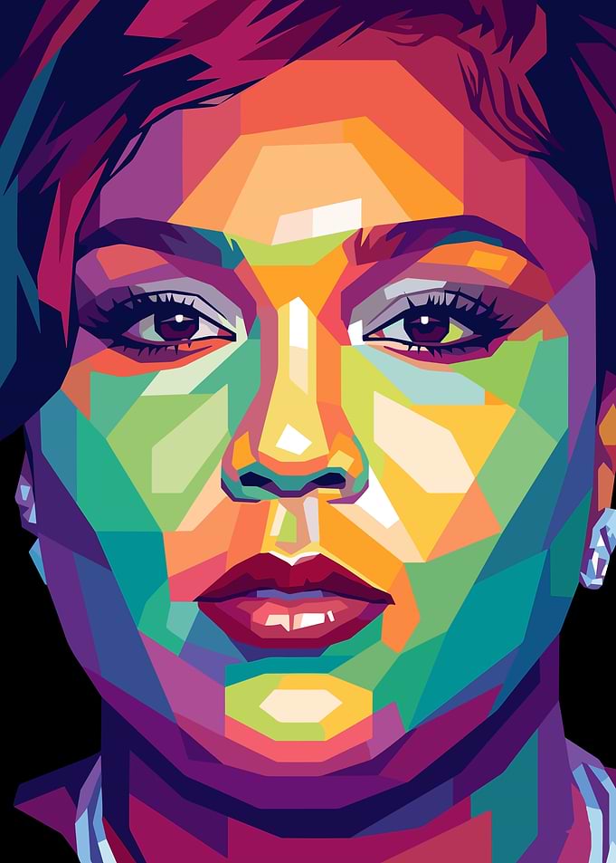 Colorful Pop Art Portrait of a Lizzo